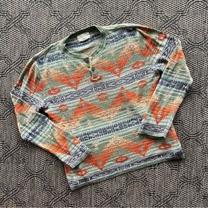 Ralph Lauren Denim & Supply‎ Aztec Henley Long Sleeve Shirt Size Large